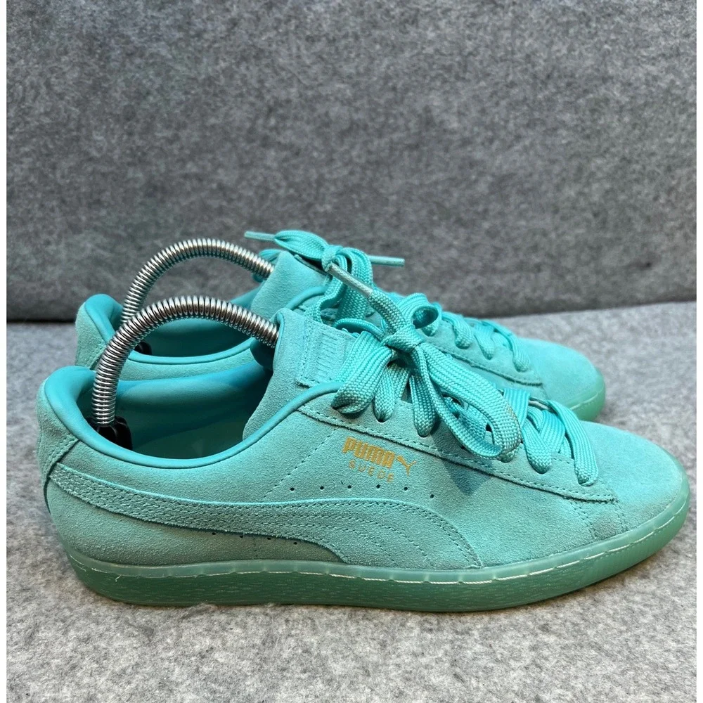 Puma Suede Classic Teal Monochromatic Low Top Sneakers Womens Shoes Size 10